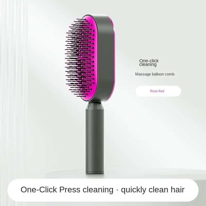 Twist Clean Self-Cleaning Hair Brush – Scalp Massage & Anti-Static Detangling